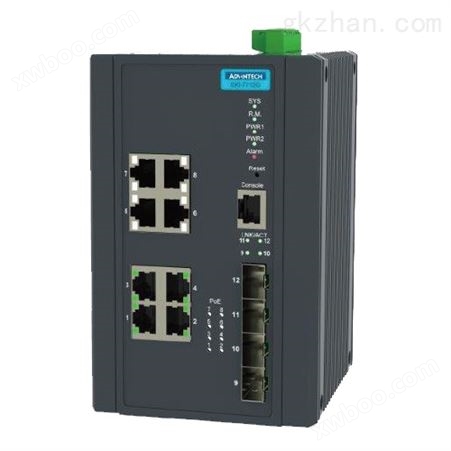 研华EKI-7712G-4FMPI - 8GE PoE和4G SFP可管理以太网交换机